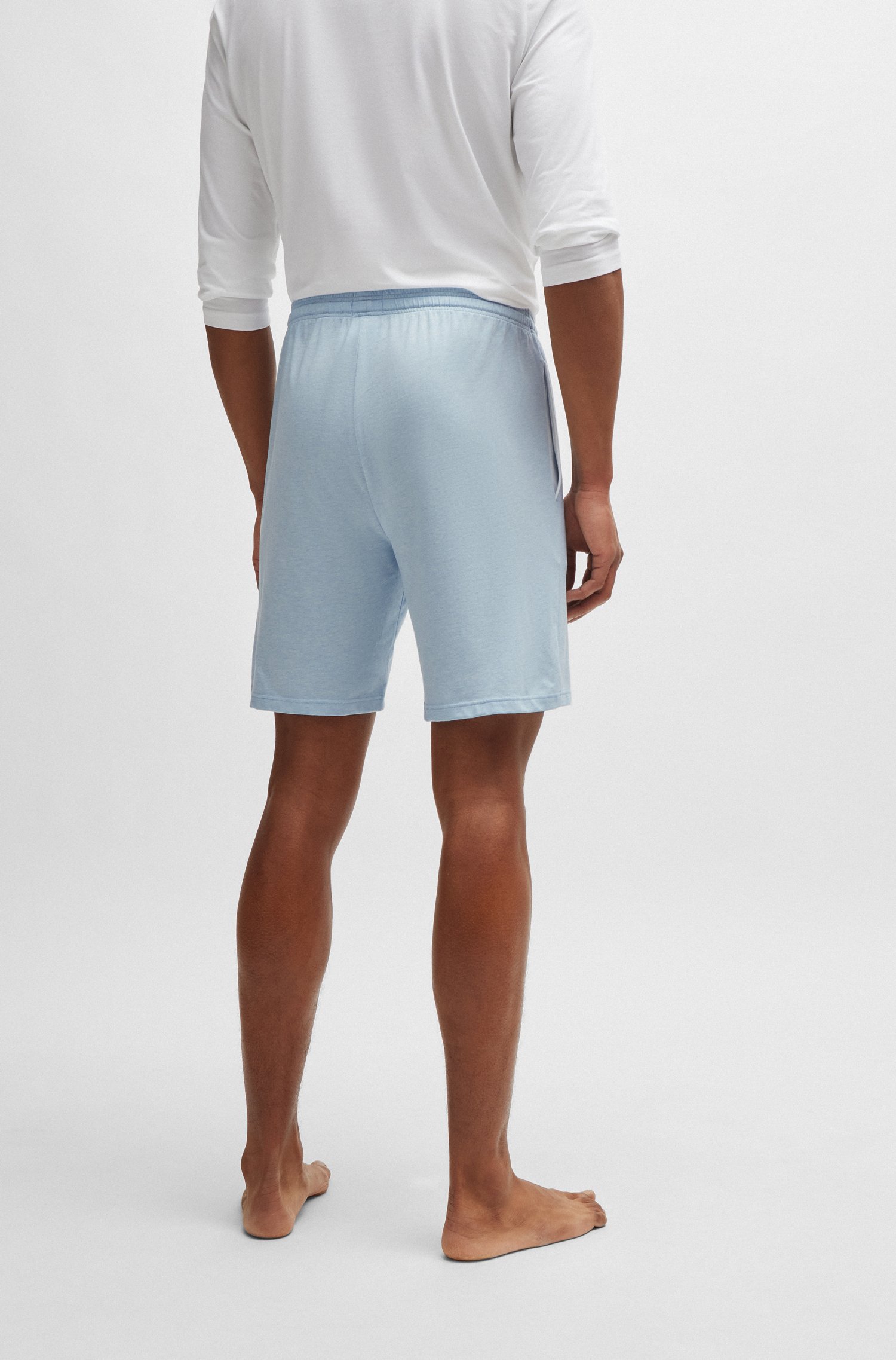 Stretch-cotton shorts with drawstring waist and embroidered logo
