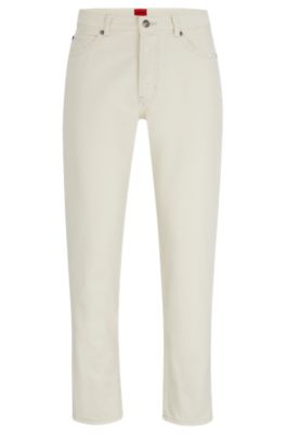 Hugo Boss Tapered-fit Jeans In Natural Denim In White