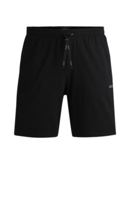 BOSS - Stretch-cotton regular-fit shorts with logo detail