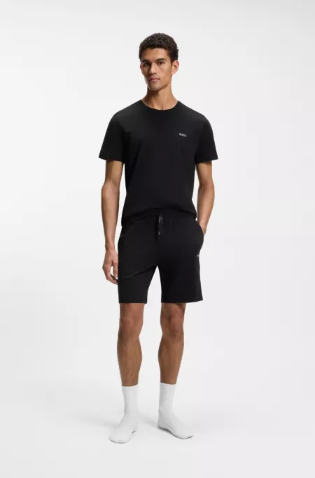 Embroidered-logo shorts in stretch cotton