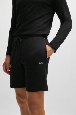 BOSS - Stretch-cotton regular-fit shorts with logo detail