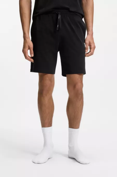 Embroidered-logo shorts in stretch cotton
