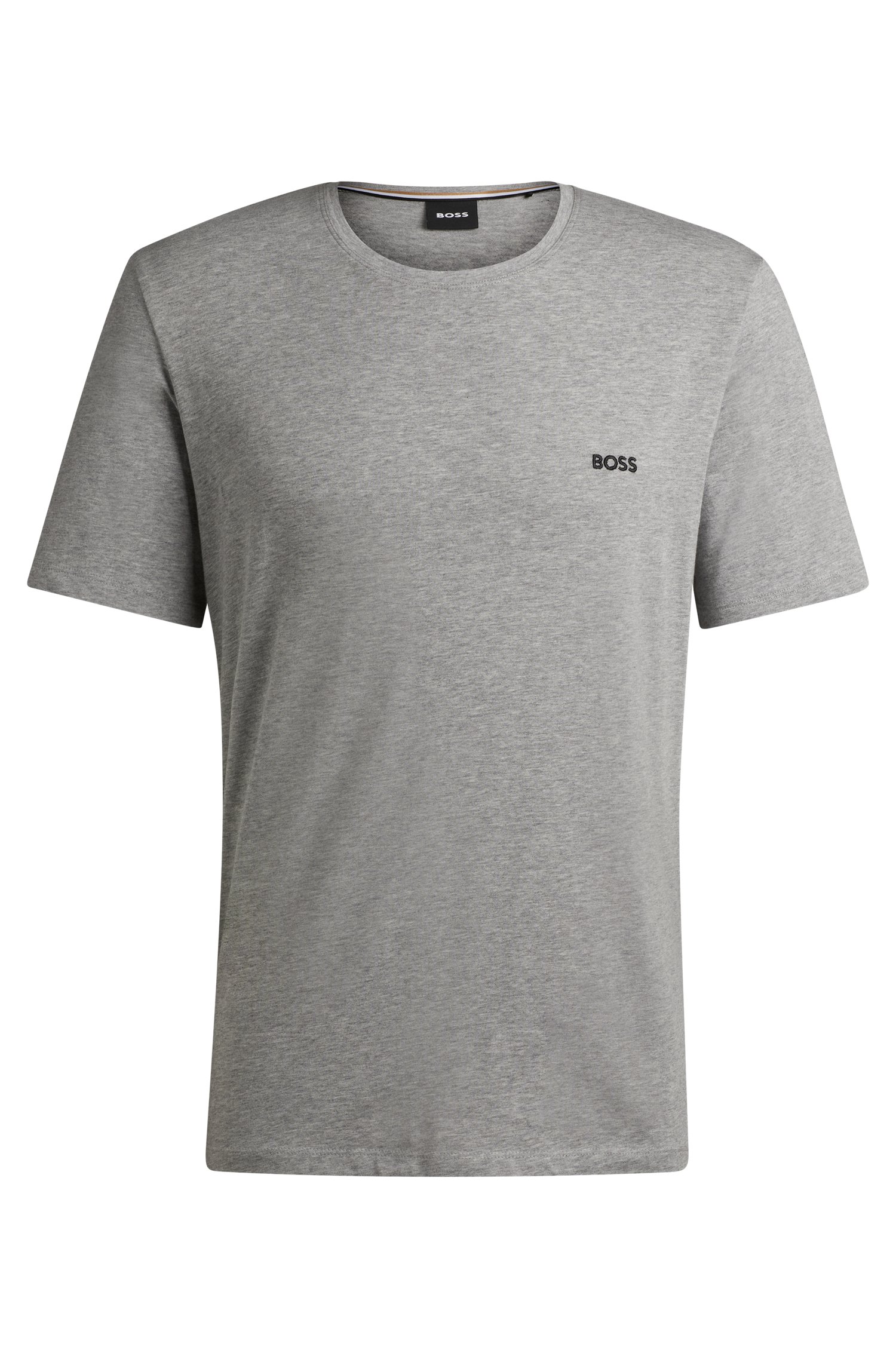 Camiseta regular fit de algodón elástico con detalle logo