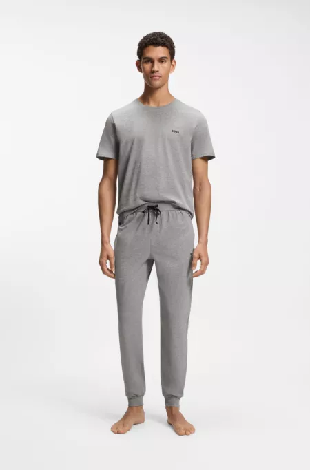 Embroidered-logo T-shirt in stretch cotton