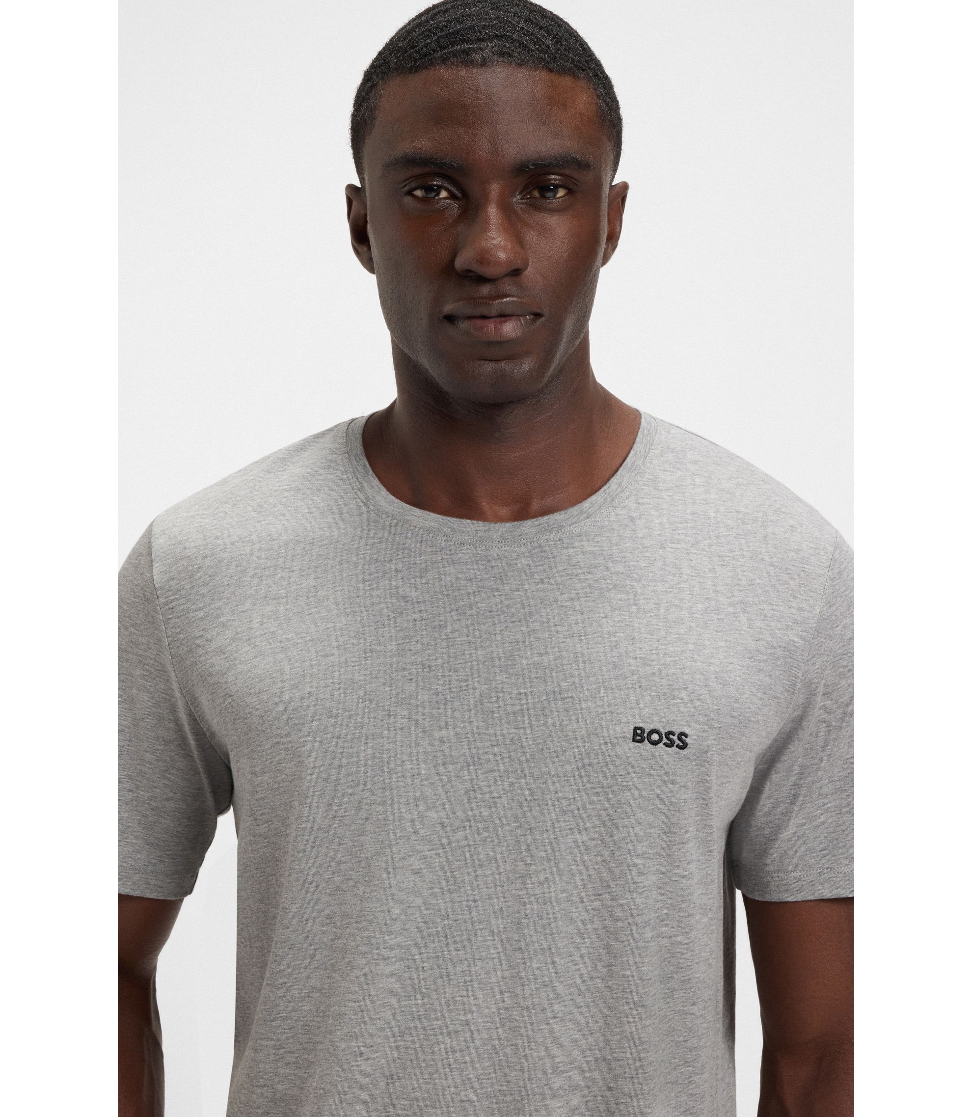 Tシャツ・カットソー Hugo Boss SS25 (50537254 10270013100) BOSS - Stretch-cotton regular-fit T-shirt with logo detail