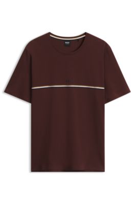 Stretch-cotton pajama T-shirt, Brown