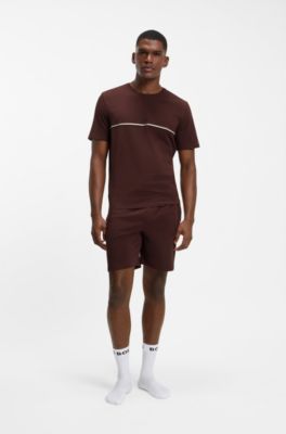 Stretch-cotton pajama T-shirt, Brown