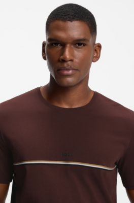 Stretch-cotton pajama T-shirt, Brown