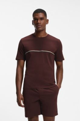 Stretch-cotton pajama T-shirt, Brown
