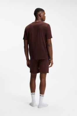 Stretch-cotton pajama T-shirt, Brown