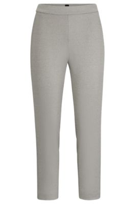 Regular-fit high-waisted trousers with tapered leg, Patterned