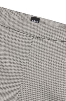 Regular-fit high-waisted trousers with tapered leg, Patterned