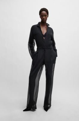 Perfume Closet　Sheer Gathered Top /Black Perfume Closet Sheer Gathered Top /Black Perfume Closet Sheer