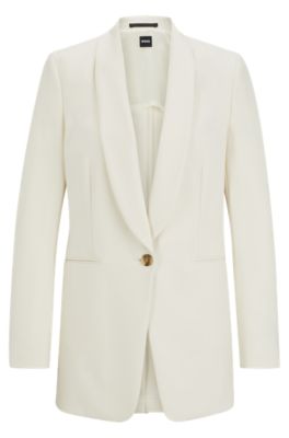 Shop Hugo Boss Regular-fit Jacket In Performance-stretch Fabric In White