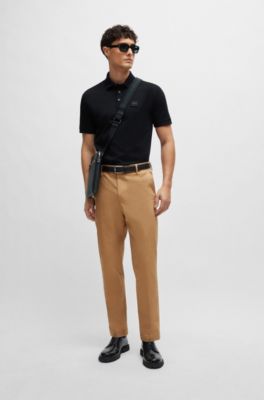 Polo regular fit de algod&oacute;n, Negro