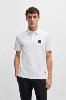 Polo regular fit de algod&oacute;n, Blanco