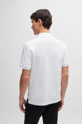 Polo regular fit de algod&oacute;n, Blanco