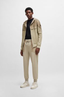 Regular-fit T-shirt with logo badge, Black