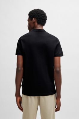 Regular-fit T-shirt with logo badge, Black