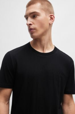 BOSS - Cotton-jersey regular-fit T-shirt with 3D mesh logo