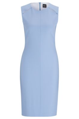 Sleeveless dress with cut-out details, Blue