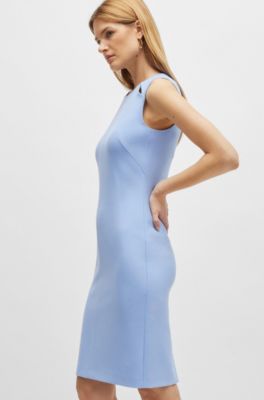Robe sans manches &agrave; d&eacute;coupes, Bleu