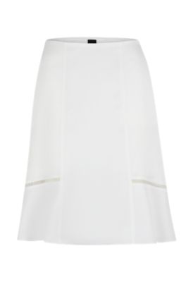 Shop Hugo Boss A-line Skirt With Ladder-lace Trims In White