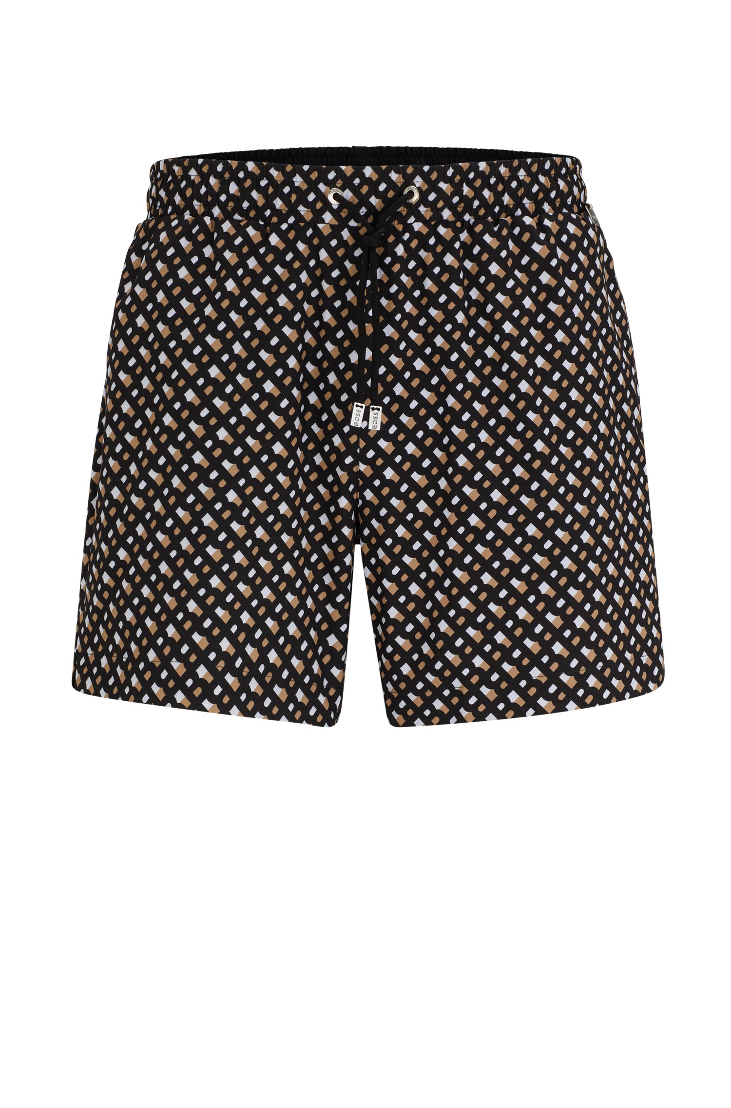 Fully lined quick-dry swim shorts with monogram print