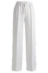 Relaxed-fit trousers with hardware-tipped drawcord, White
