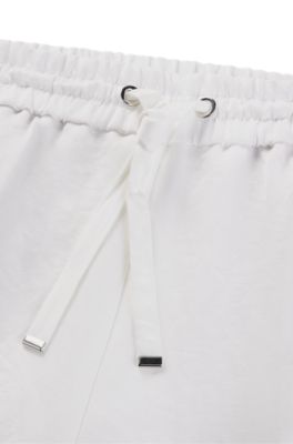 Relaxed-fit trousers with hardware-tipped drawcord, White
