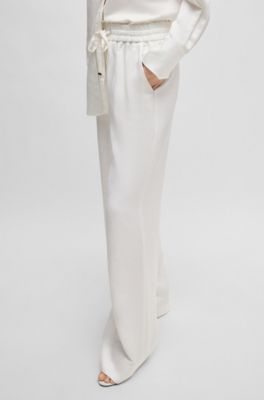 Relaxed-fit trousers with hardware-tipped drawcord, White