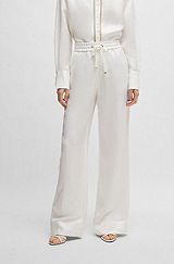 Relaxed-fit trousers with hardware-tipped drawcord, White