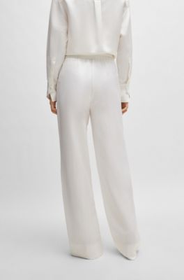 Relaxed-fit trousers with hardware-tipped drawcord, White