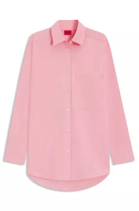 Oversized-fit blouse in cotton canvas