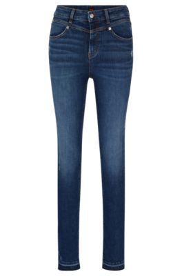 Hugo Boss Dark-blue Jeans In Supreme-movement Denim In Dark Blue