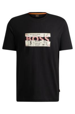 BOSS - Regular-fit T-shirt in cotton with seasonal artwork