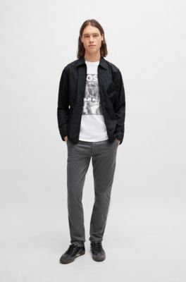 Regular-fit T-shirt in cotton with seasonal artwork, White