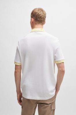 BOSS - Cotton-piqué polo shirt with patterned trims