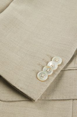 Slim-fit suit in a hopsack-weave wool blend, Light Beige