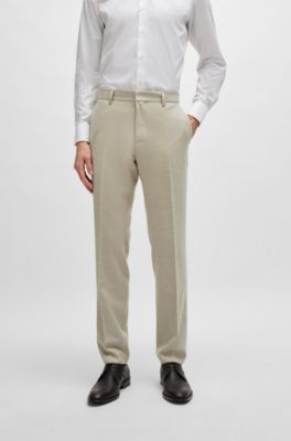 Slim-fit suit in a hopsack-weave wool blend, Light Beige