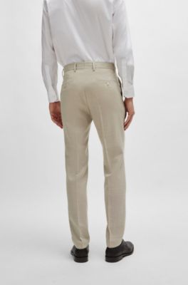 Slim-fit suit in a hopsack-weave wool blend, Light Beige