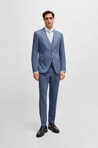 Double-breasted Marzotto flannel suit London fit - Semi-slim