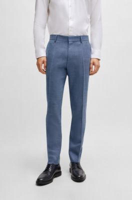 Slim-fit suit in a hopsack-weave wool blend, Blue