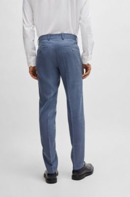 Slim-fit suit in a hopsack-weave wool blend, Blue