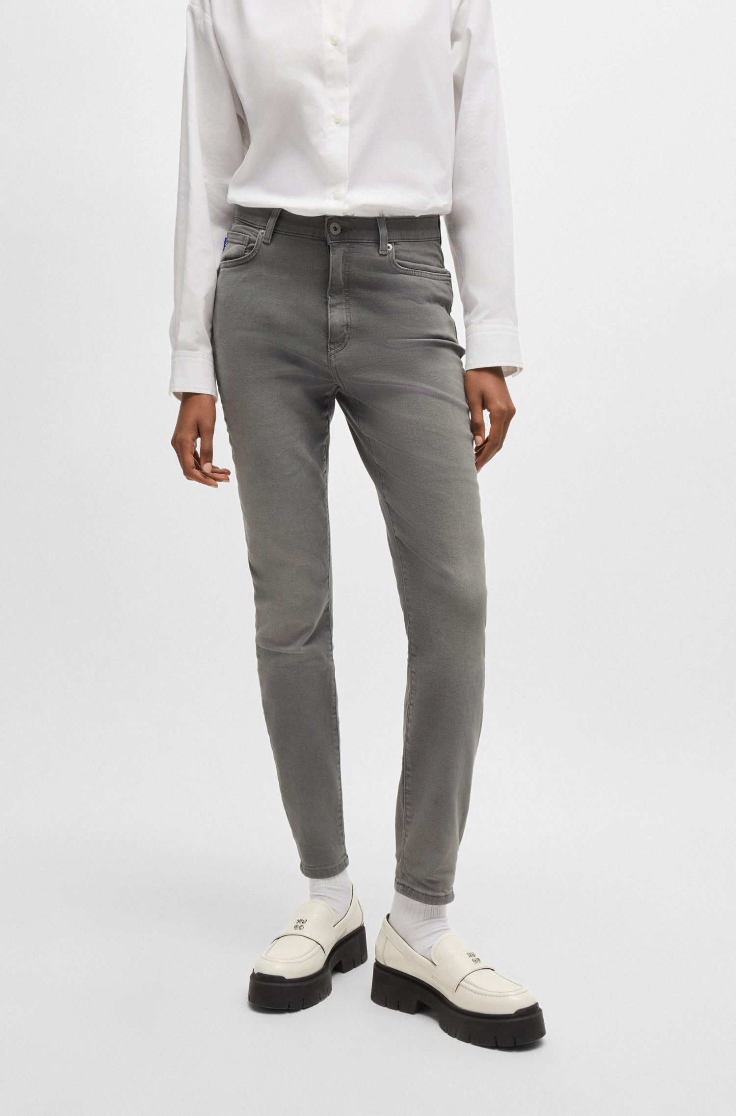 Skinny-fit jeans dark-gray stretch denim