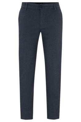 Pantalones regular fit en sarga de algod&oacute;n, Azul oscuro