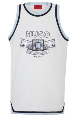 Hugo Mesh Vest With New-season Logo Artwork In White