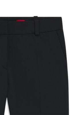 Slim-fit trousers with a cropped length, Black