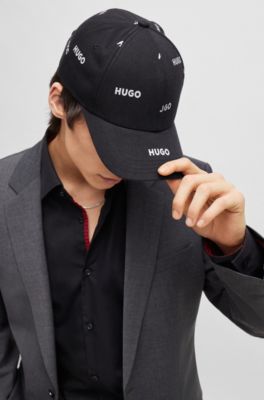 HUGO - Cotton-twill six-panel cap with printed logos