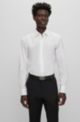 Slim-fit shirt in easy-iron cotton poplin, White